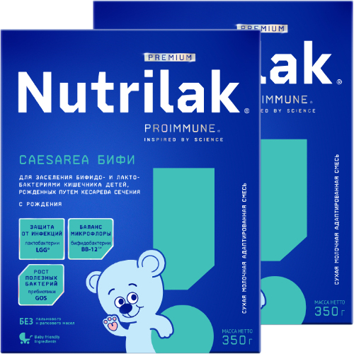 Набор из 2х уп NUTRILAK PREMIUM CAESAREA БИФИ СМЕСЬ МОЛОЧ СУХ АДАПТИР 350,0 ппо спец.цене