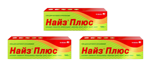 Купить Найз плюс 0,25 мг/г + 50 мг/г + 100 мг/г + 10 мг/г 100 гр гель для наружного применения в Москве Найз плюс 0,25 мг/г + 50 мг/г + 100 мг/г + 10 мг/г 100 гр гель для наружного применения