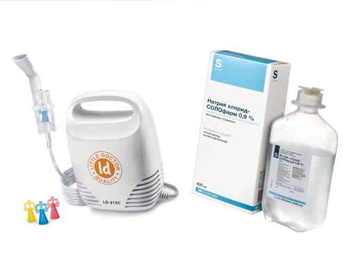 Набор ИНГАЛЯТОР LD-215C КОМПРЕССОРНЫЙ + НАТРИЯ ХЛОРИД-СОЛОФАРМ 0,9% 400МЛ N1 ФЛАК Р-Р Д/ИНФ /ГРОТЕКС/
