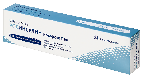 Шприц-ручка росинсулин комфортпен для инъекций инсулина без картриджа