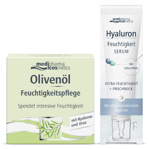 Набор MEDIPHARMA COSMETICS OLIVENOL КРЕМ ДЛЯ ЛИЦА УВЛАЖНЯЮЩИЙ 50МЛ + HYALURON СЫВОРОТКА ДЛЯ ЛИЦА УВЛАЖНЕНИЕ 30МЛ