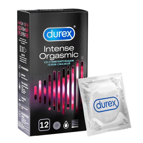 Презервативы Durex Intense Orgasmic рельефные со стимулирующим гелем-смазкой