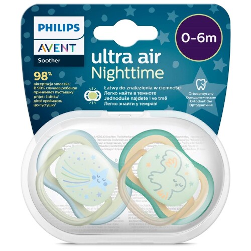 AVENT СОСКА-ПУСТЫШКА СИЛИКОНОВАЯ ULTRA AIR NIGHT 0-6МЕС N2