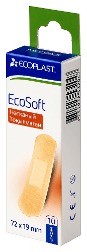 ECOPLAST НАБОР ПЛАСТЫРЕЙ МЕД НЕТКАН ECOSOFT 72Х19ММ N10