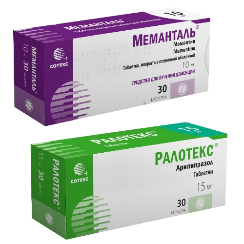 Набор Меманталь 10 мг 30 шт. таблетки, покрытые пленочной оболочкой + Ралотекс 15 мг 30 шт. таблетки со скидкой 20%