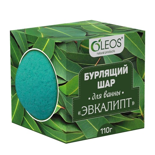 Oleos шар бурлящий для ванн эвкалипт 110 гр