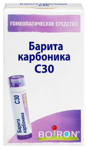 БАРИТА КАРБОНИКА С30 ГОМЕОПАТ МОНОКОМП ПРЕПАРАТ МИНЕРАЛЬНО-ХИМИЧ ПРОИСХОЖД