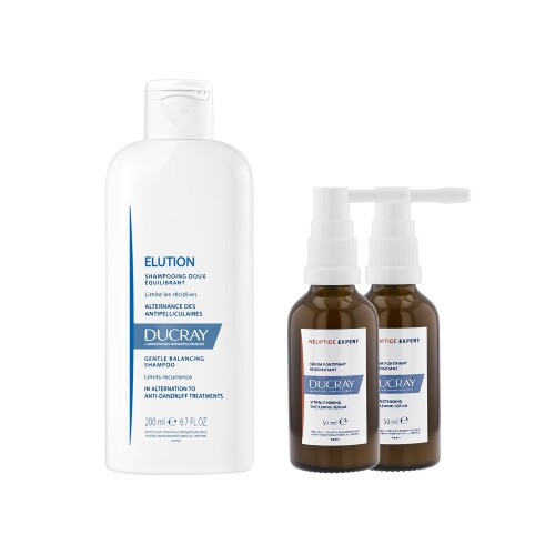 Набор DUCRAY NEOPTIDE EXPERT СЫВОРОТКА УКРЕПЛЯЮЩ ПРИДАЮЩ ПЛОТНОСТЬ ВОЛОСАМ 2X50МЛ + DUCRAY ELUTION МЯГКИЙ БАЛАНСИРУЮЩИЙ ШАМП 200