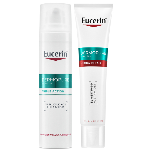 Набор EUCERIN DERMOPURE: СЫВОРОТКА С ТРОЙНЫМ ДЕЙСТВИЕМ ДЛЯ ПРОБЛЕМНОЙ КОЖИ 40МЛ + HYDRA REPAIR КРЕМ УВЛАЖНЯЮЩИЙ УСПОКАИВАЮЩИЙ ДЛЯ ПРОБЛЕМНОЙ КОЖИ 40МЛ