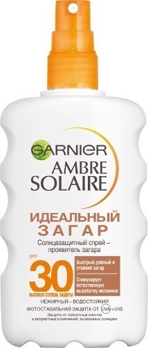 Купить GARNIER AMBRE SOLAIRE СОЛНЦЕЗАЩИТНЫЙ СПРЕЙ ИДЕАЛЬНЫЙ ЗАГАР SPF 30 200МЛ цена