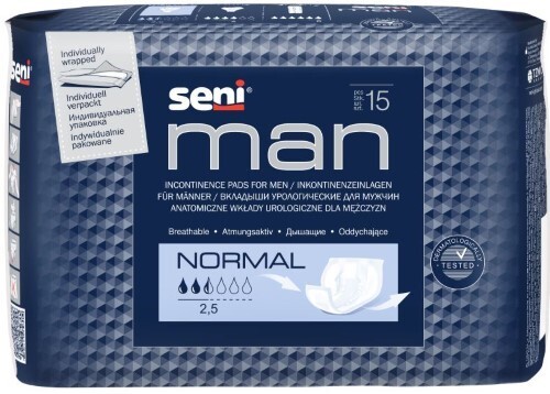 Man normal урологические прокладки/вкладыши для мужчин 15 шт.