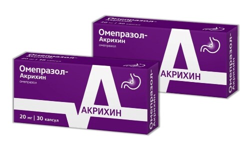 НАБОР ОМЕПРАЗОЛ-АКРИХИН 0,020 N30 КАПС закажи 2 упаковки со скидкой - цена 195 руб., купить в интернет аптеке в Сланцах НАБОР ОМЕПРАЗОЛ-АКРИХИН 0,020 N30 КАПС закажи 2 упаковки со скидкой, инструкция по применению