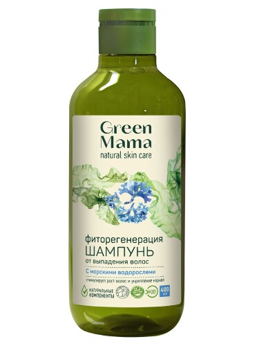 Купить Green mama морской сад шампунь фиторегенерация от выпадения волос с морскими водорослями 400 мл цена