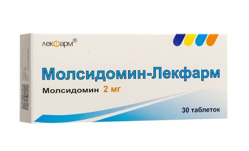 Купить Молсидомин-лекфарм 2 мг 30 шт. таблетки цена