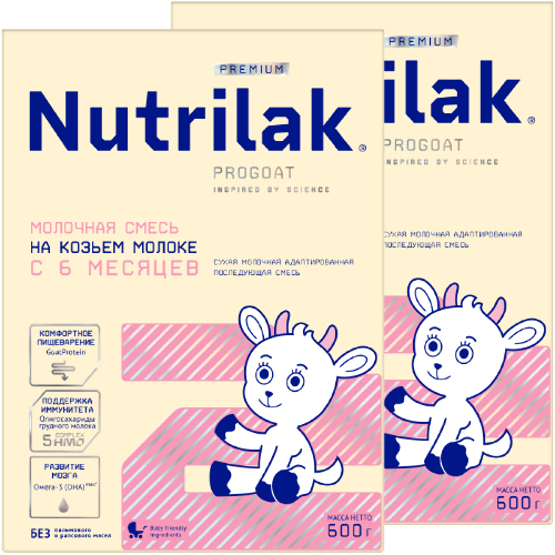 Набор из 2х уп NUTRILAK PREMIUM 2 СМЕСЬ СУХ МОЛОЧНАЯ АДАПТИР НА ОСНОВЕ КОЗЬЕГО МОЛОКА 600,0 по спец.цене