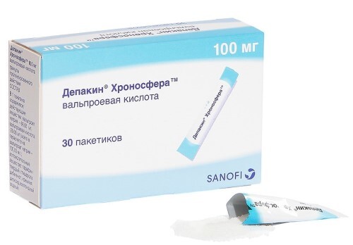 Депакин хроносфера 100 мг 30 шт. пакет гранулы