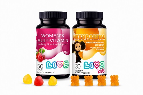 Набор LIVS мультивитамины для детей Чебурашка + LIVS комплекс мультивитаминов для женщин