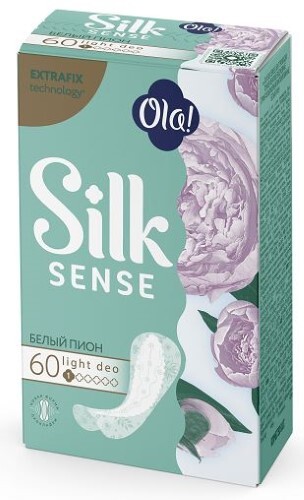 Купить Ola silk sense прокладки ежедневные light deo стринг-мультиформ белый пион 60 шт. цена
