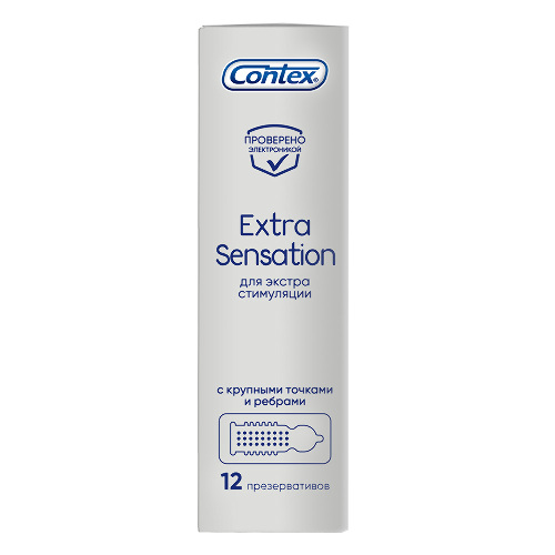 ПРЕЗЕРВАТИВ EXTRA SENSATION С КРУПНЫМИ ТОЧКАМИ И РЕБРАМИ