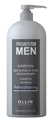 Premier for men шампунь для волос и тела освежающий 1000 мл