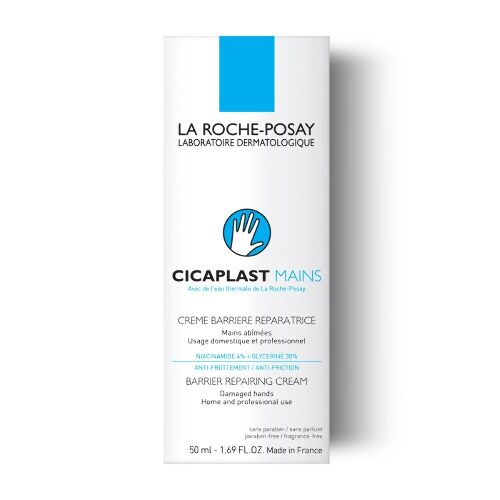 La Roche-Posay Cicaplast Mains Восстанавливающий и увлажняющий крем-барьер для рук с глицерином и ниацинамидом, 50 мл