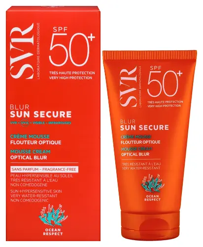 Svr sun secure безопасное солнце крем-мусс с эффектом фотошопа без отдушки spf50+ 50 мл
