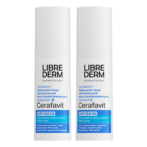 Набор ЛИБРИДЕРМ ЦЕРАФАВИТ: крем для лица дневной 30мл + крем ночной 30мл
