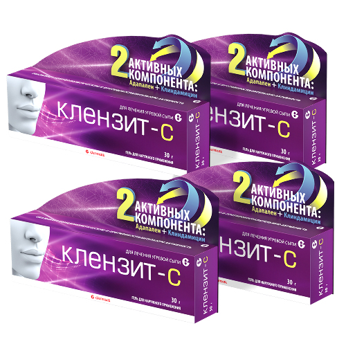 Набор из 4 уп. Клензит-с 30,0 гель
