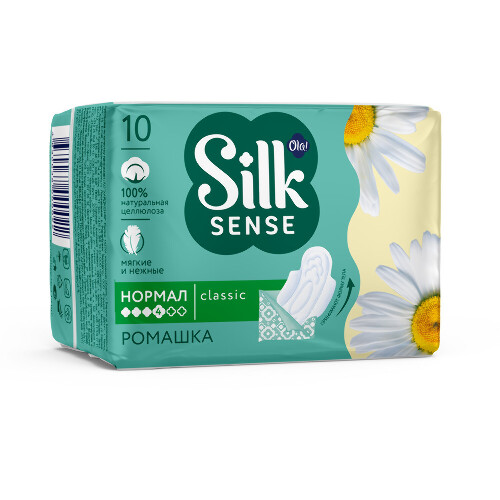 Ola silk sense прокладки classic deo normal ромашка в индивидуальной упаковке 10 шт.