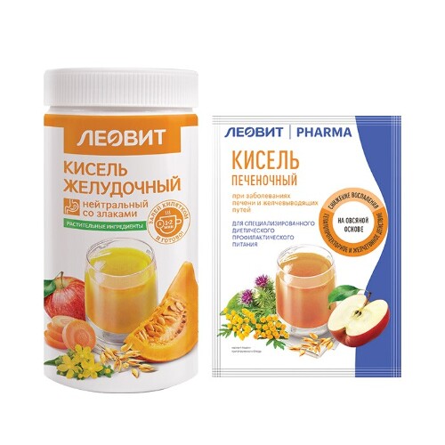Набор ЛЕОВИТ: кисель желудочный 400гр + PHARMA кисель печеночный 20 гр ...