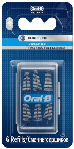 Купить Oral-b ершики сменные интердентальные конические pro-expert clinic line 6 шт. цена