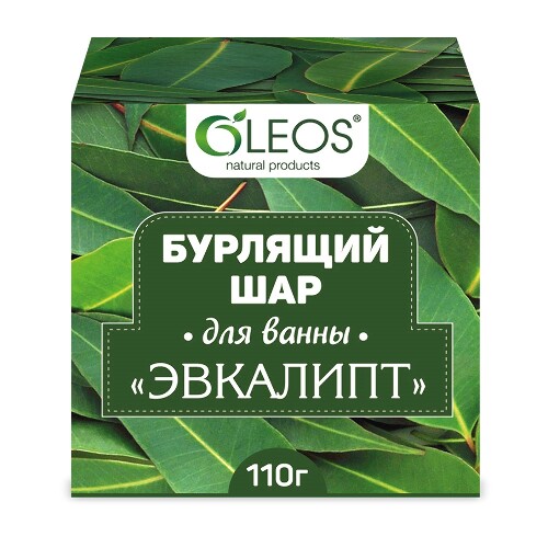 Купить Oleos шар бурлящий для ванн эвкалипт 110 гр цена