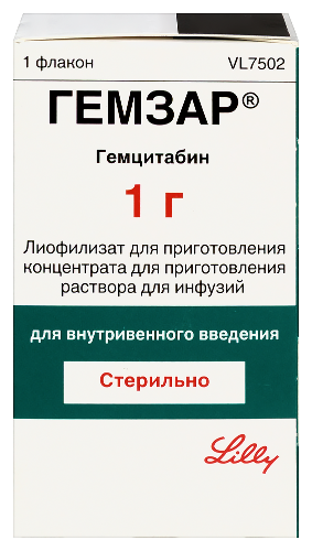 Гемзар 1 гр 1 шт. флакон лиофилизат для приготовления концентрата для приготовления раствора для инфузий