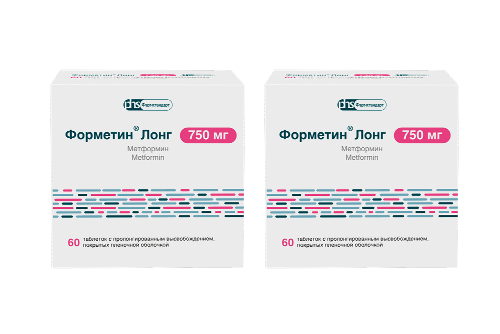 Набор из 2х уп. Форметин Лонг 750мг №60 таб - со скидкой