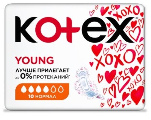 KOTEX YOUNG НОРМАЛ ПРОКЛАДКИ N10