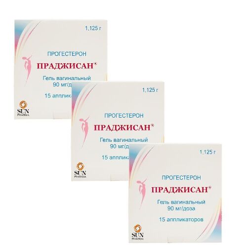 Набор из 3 уп Праджисан гель вагинальный 90 мг/доза 1125 гр 15 шт. апликатор