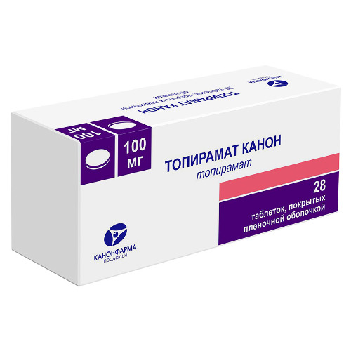 Купить Топирамат канон 100 мг 28 шт. таблетки, покрытые пленочной оболочкой цена