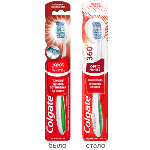 Colgate 360 optic white зубная щетка/средняя