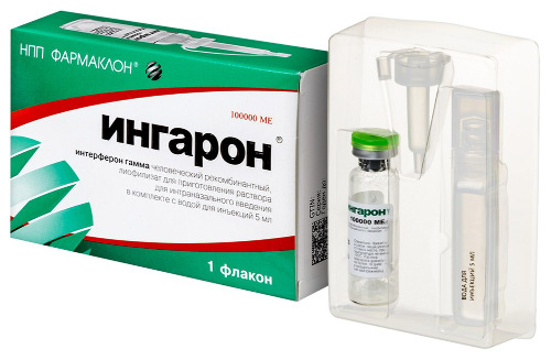 Ингарон 100000 МЕ 1 шт. флакон лиофилизат для приготовления раствора для интраназального введения