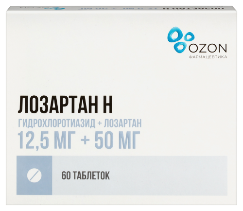 Лозартан н 12,5 мг + 50 мг 30 шт. таблетки, покрытые пленочной оболочкой - цена 106 руб., купить в интернет аптеке в Ярославле Лозартан н 12,5 мг + 50 мг 30 шт. таблетки, покрытые пленочной оболочкой, инструкция по применению