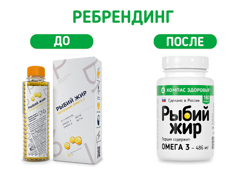 Компас здоровья рыбий жир 180 шт. капсулы массой 300 мг