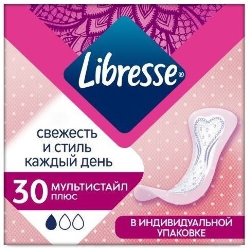 Купить Libresse dailyfresh мультистайл plus ежедневные прокладки 30 шт. цена