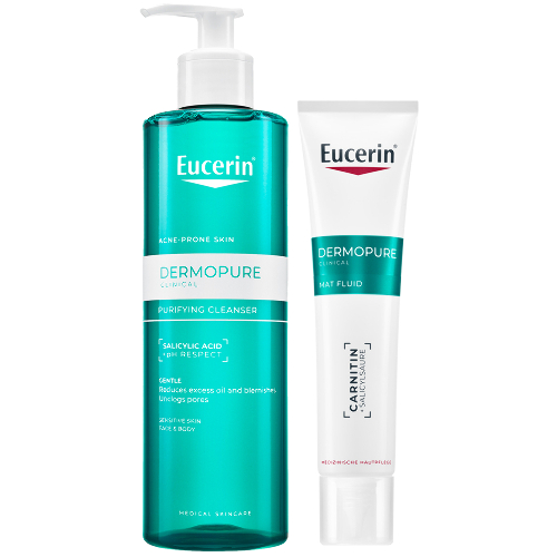 Набор EUCERIN DERMOPURE: ФЛЮИД УВЛАЖНЯЮЩИЙ МАТИРУЮЩИЙ ДЛЯ ПРОБЛЕМНОЙ КОЖИ 40МЛ + ГЕЛЬ ДЛЯ УМЫВАНИЯ ДЛЯ ПРОБЛЕМНОЙ КОЖИ 200МЛ