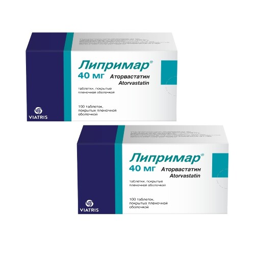 Набор из 2 уп Липримар® 40 мг 100 таб  по спец.цене!