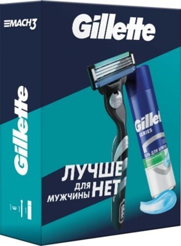 Купить Gillette набор/mach3 бритва со сменной кассетой 1 шт. +gillette series гель для бритья успокаивающий 200 мл/ цена
