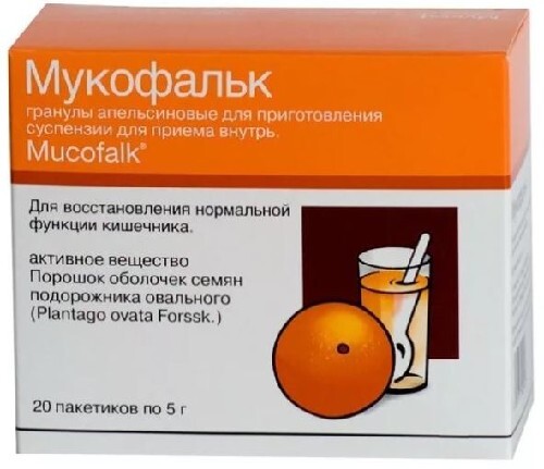 Мукофальк 5 гр 20 шт. пакет гранулы для приготовления суспензии вкус апельсин
