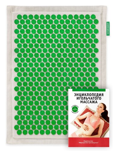 Аппликатор массажер медицинский тибетский на мягкой подложке 41х60 см/зеленый