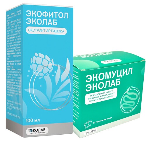 Набор Экомуцил эколаб №30 пак пор + Экофитол эколаб 100мл флак со скидкой 10%