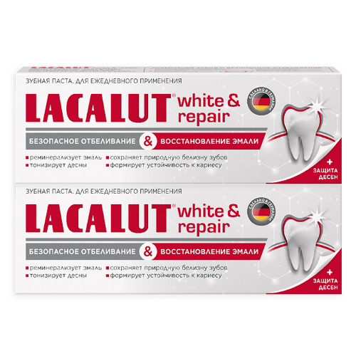 Набор LACALUT ЗУБНАЯ ПАСТА WHITE&REPAIR 65,0 из 2-х уп со скидкой