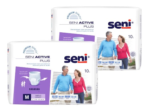 Набор Seni active plus трусы д/взр medium №10 из 2 уп со скидкой